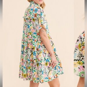 Anthropologie Ro’s Garden Vibeka Ruffle Mini Dress SZ L